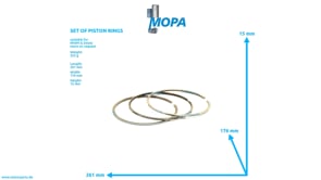 SET OF PISTON RINGS - 12303205 suitable for MWM & Deutz engines