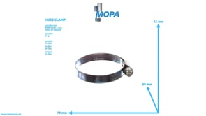 HOSE CLAMP - 06671280521 suitable for MAN D-engines HOSE CLAMP - 06671280521 suitable for MAN D-engines
