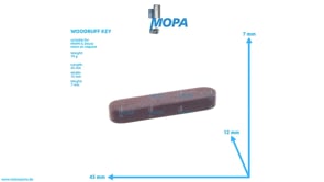 WOODRUFF KEY - 01118054 suitable for MWM & Deutz engines WOODRUFF KEY - 01118054 suitable for MWM & Deutz engines