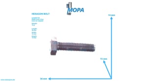 HEXAGON BOLT - 06012843117 suitable for MAN D engines