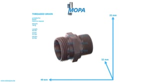 THREADED UNION - 01116691 suitable for Deutz engines