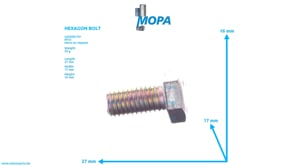 HEXAGON BOLT - 000000003020 suitable for MTU engines