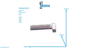 HEXAGON BOLT - 204017010016 suitable for MTU engines