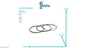 SET OF PISTON RINGS - 02934287 suitable for MWM & Deutz engines